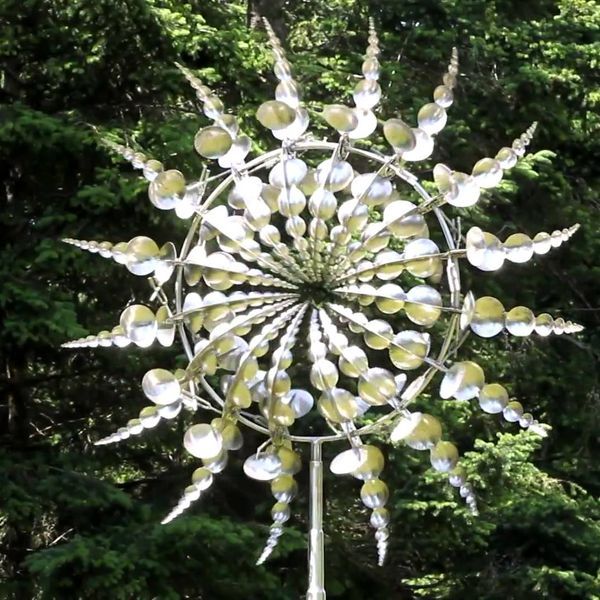 Decorative Metal Windmill for Garden - Dual Motion Outdoor Ornament