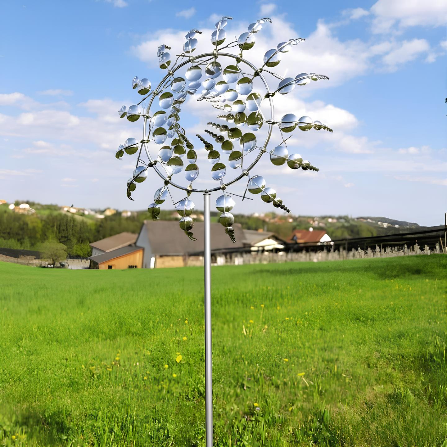 Decorative Metal Windmill for Garden - Dual Motion Outdoor Ornament