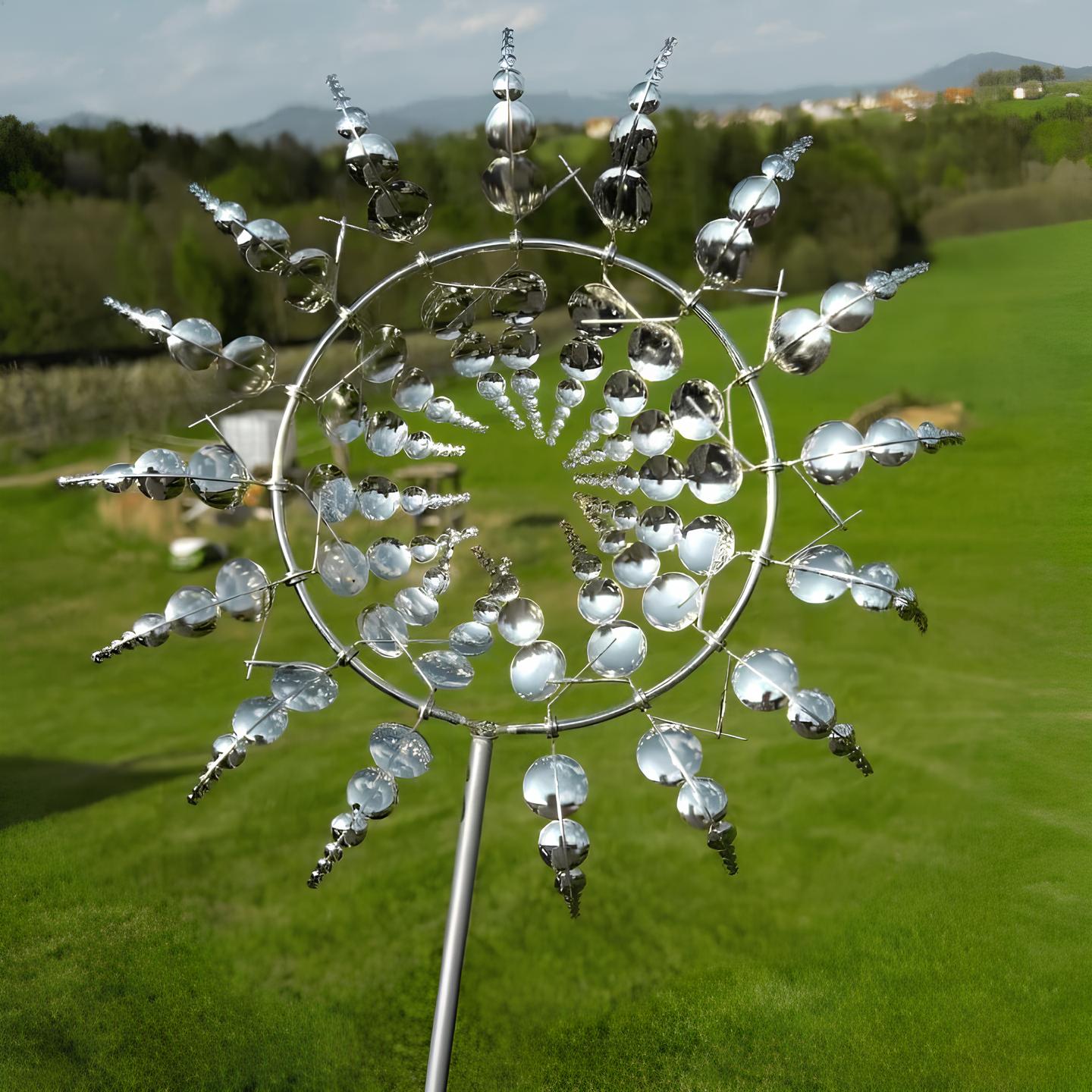 Decorative Metal Windmill for Garden - Dual Motion Outdoor Ornament