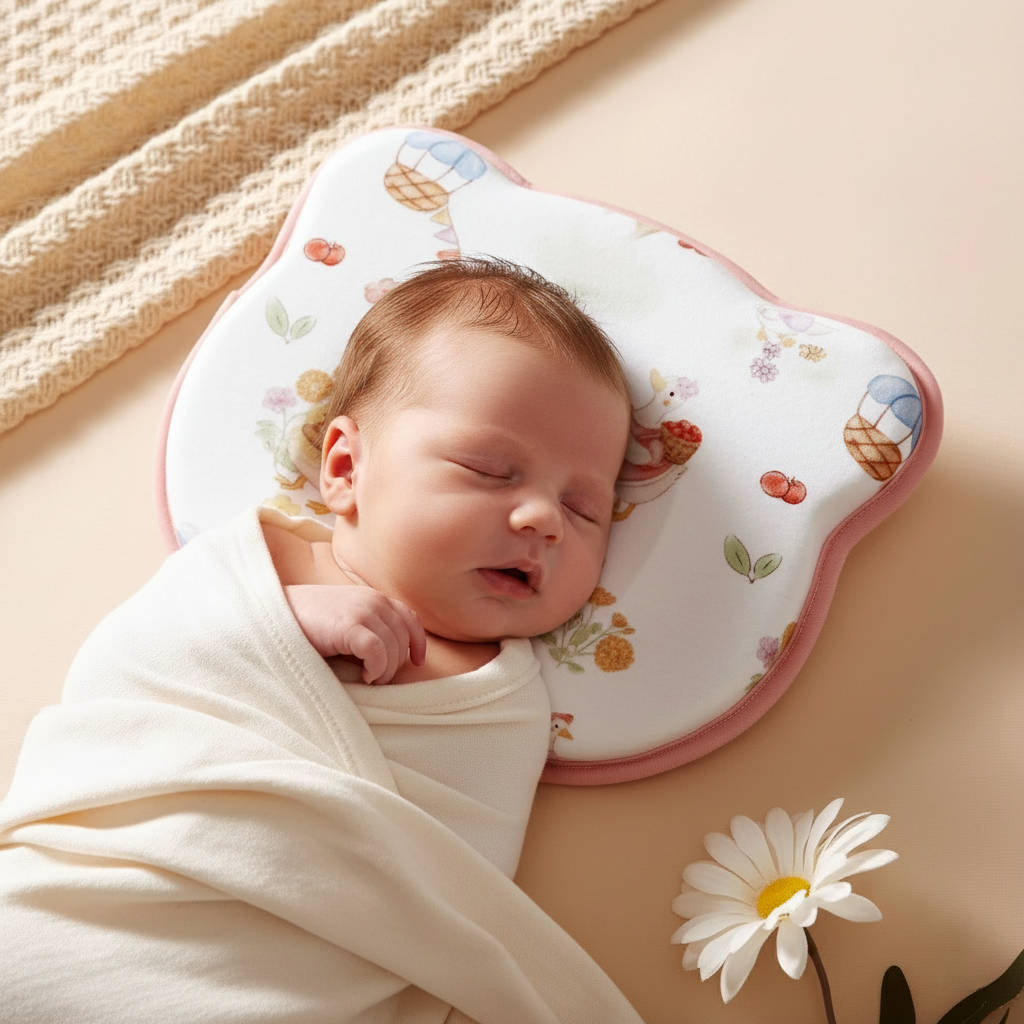 Flat Head Prevention Infant Pillow - Sweat-Absorbent Design