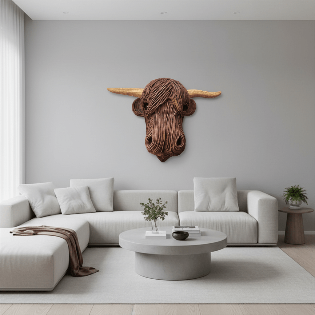 Rustic Farmhouse Cow Head Wall Art for Charming Decor