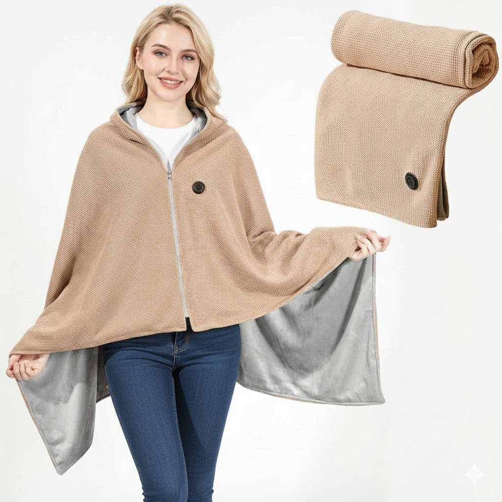 Electric Wrap Blanket for Warmth on the Go