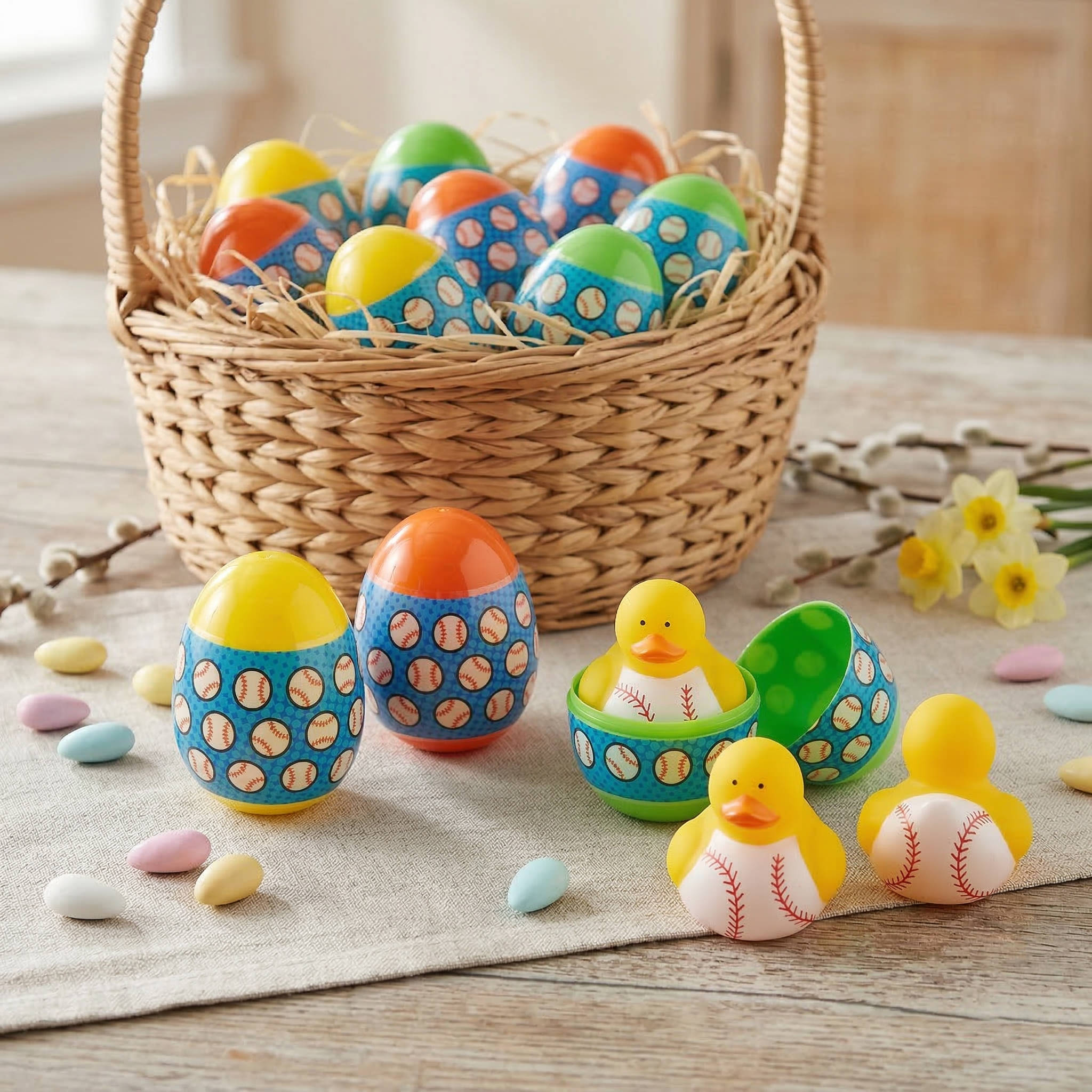 Sporty Duck Surprise Eggs for Fun-Filled Celebrations, Pack of 12