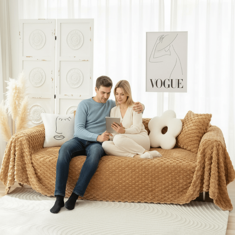CozyGuard Chenille Sofa Protector with Scratch-Resistant Design