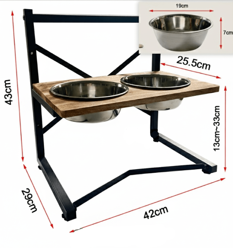 Elevated Pet Dining Station with Stainless Steel Bowls