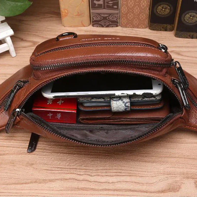 Real Leather Fanny Pack | Spacious Storage & Multi-Functional Travel Design