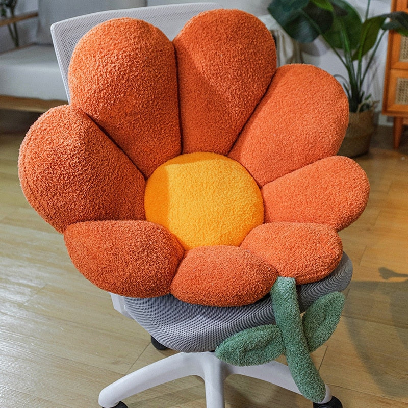 Sunflower Pattern Soft Cushion – Comfortable Seat Support for Home & Office