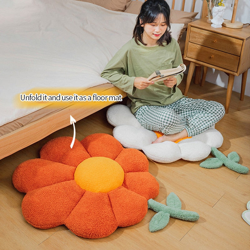 Sunflower Pattern Soft Cushion – Comfortable Seat Support for Home & Office