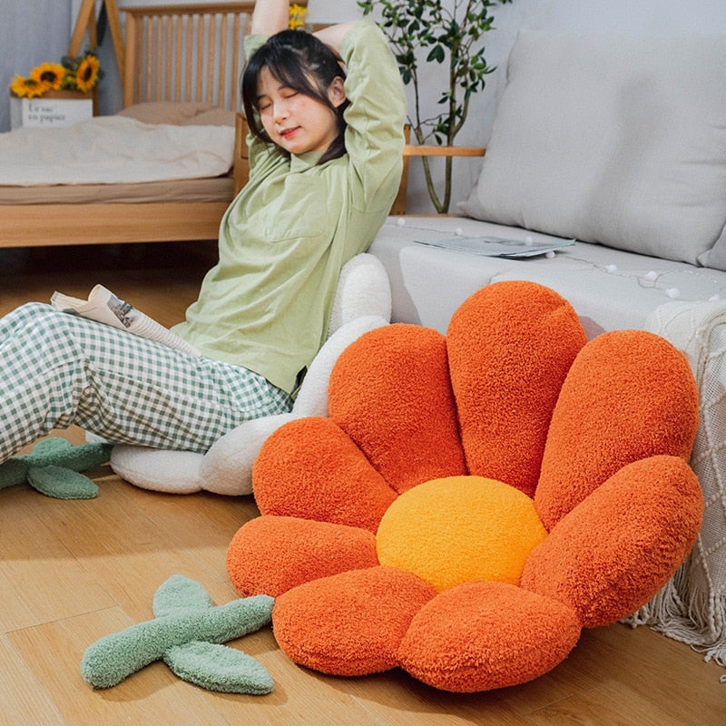 Sunflower Pattern Soft Cushion – Comfortable Seat Support for Home & Office