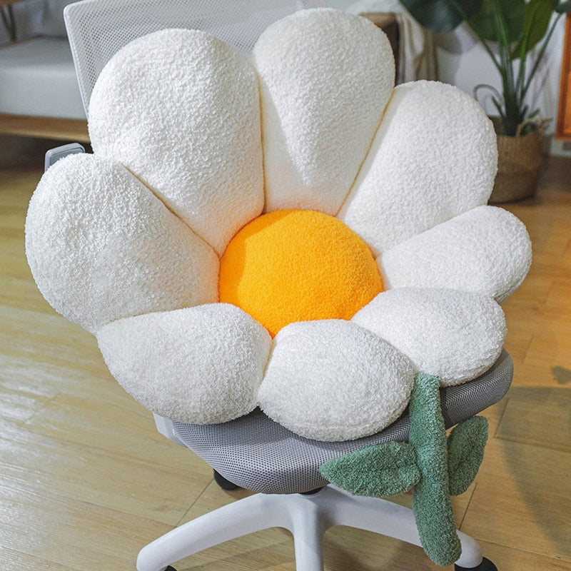 Sunflower Pattern Soft Cushion – Comfortable Seat Support for Home & Office
