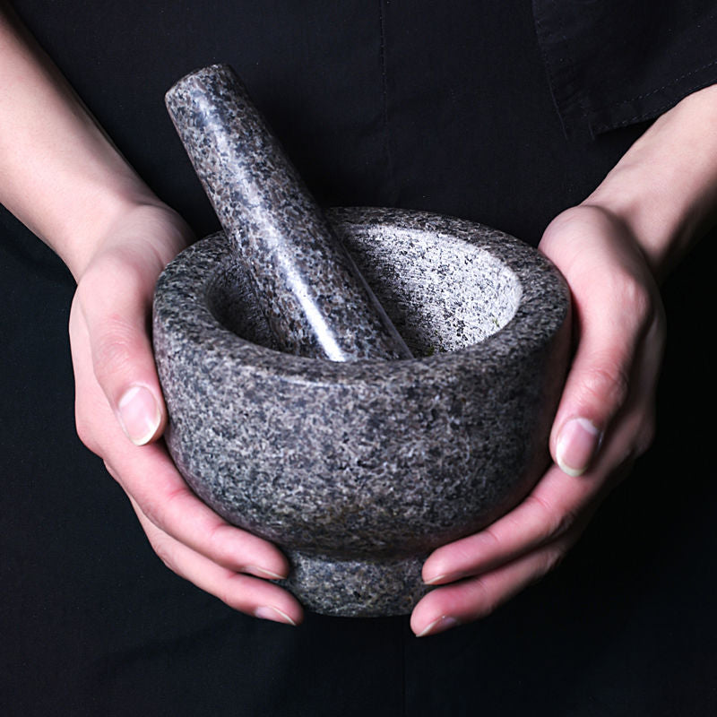 Natural Stone Mortar and Pestle Set – Effortless Kitchen Grinding