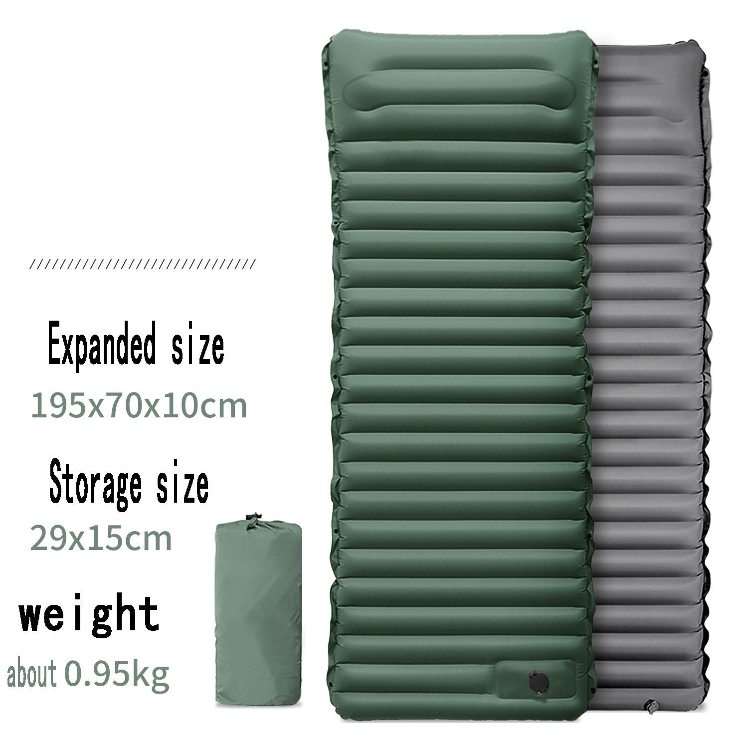 Inflatable Camping Sleeping Pad with Integrated Pillow for Outdoor Comfort