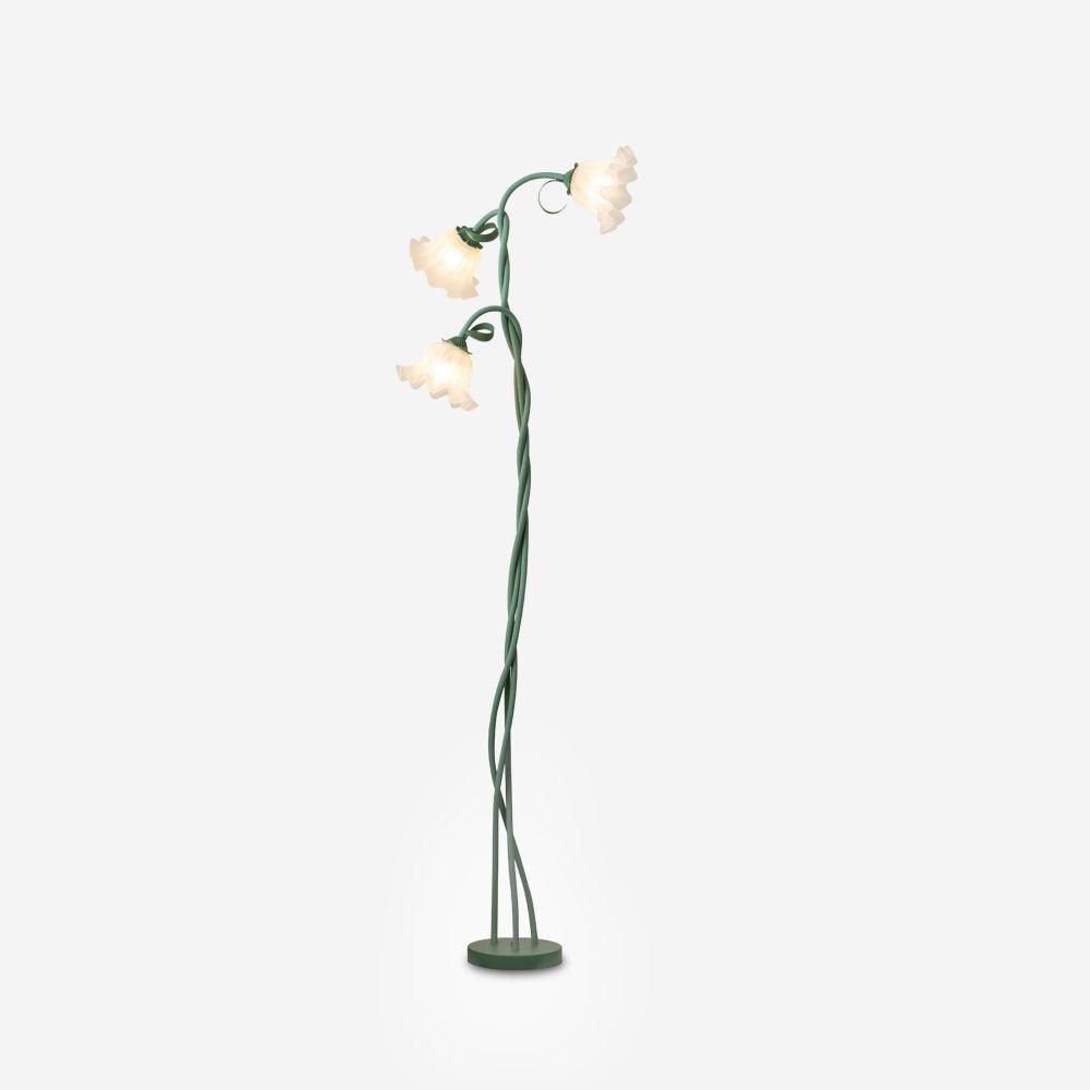 Botanical Elegance Floor Lamp in Matte Green