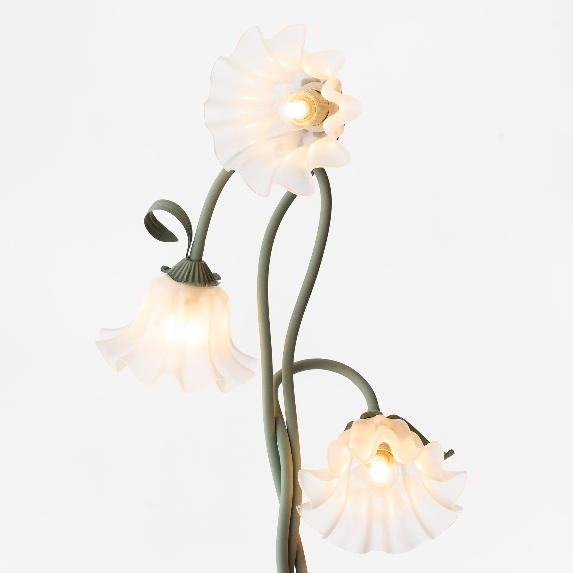 Botanical Elegance Floor Lamp in Matte Green