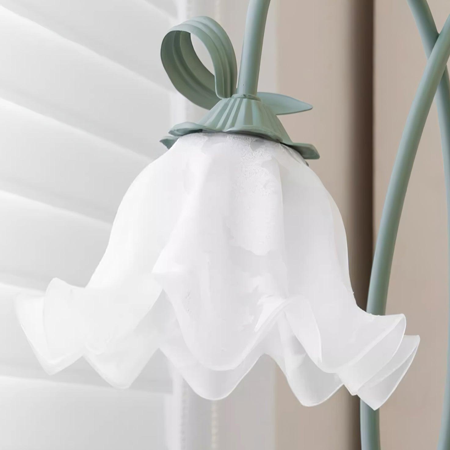 Botanical Elegance Floor Lamp in Matte Green