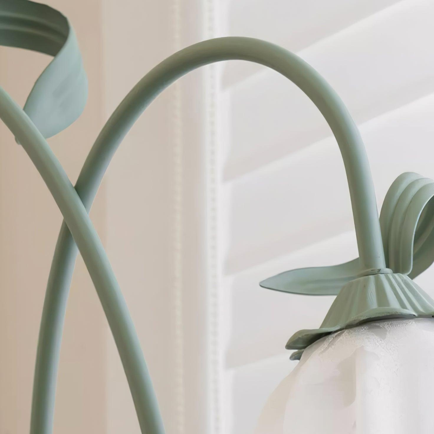 Botanical Elegance Floor Lamp in Matte Green