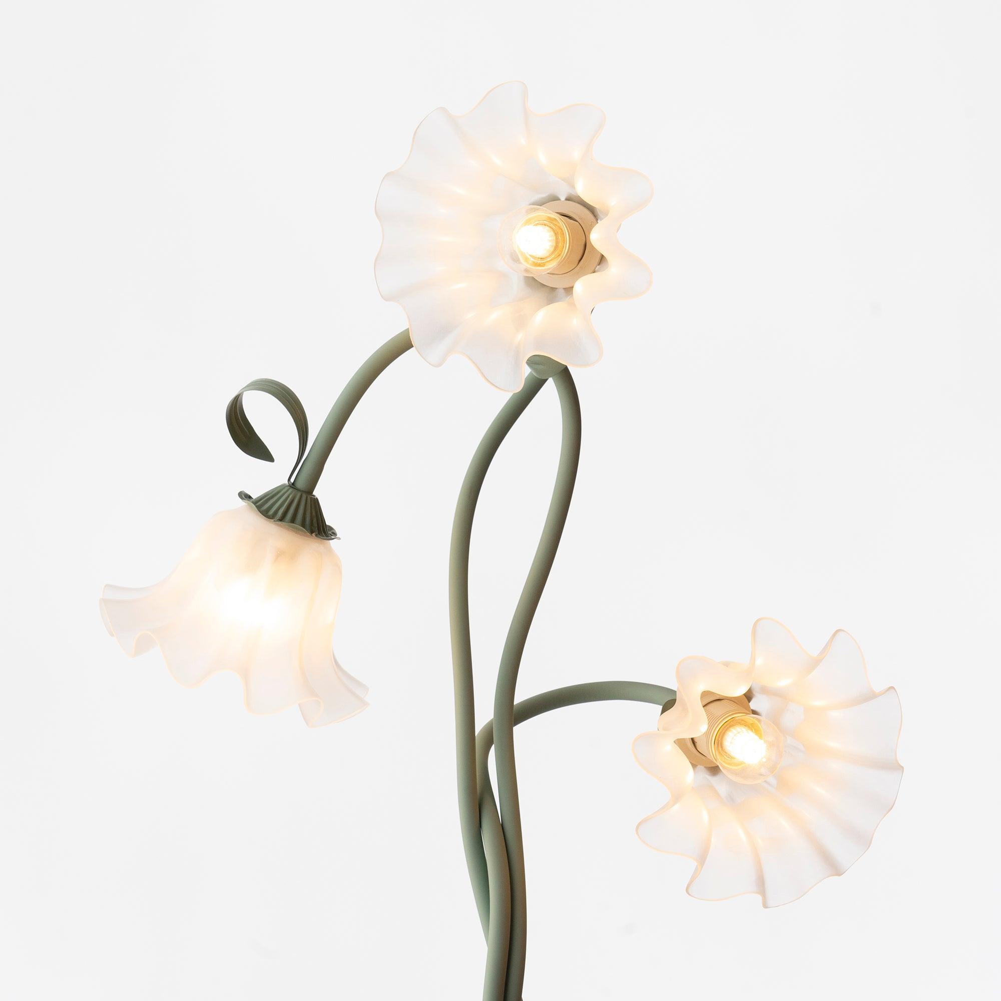Botanical Elegance Floor Lamp in Matte Green