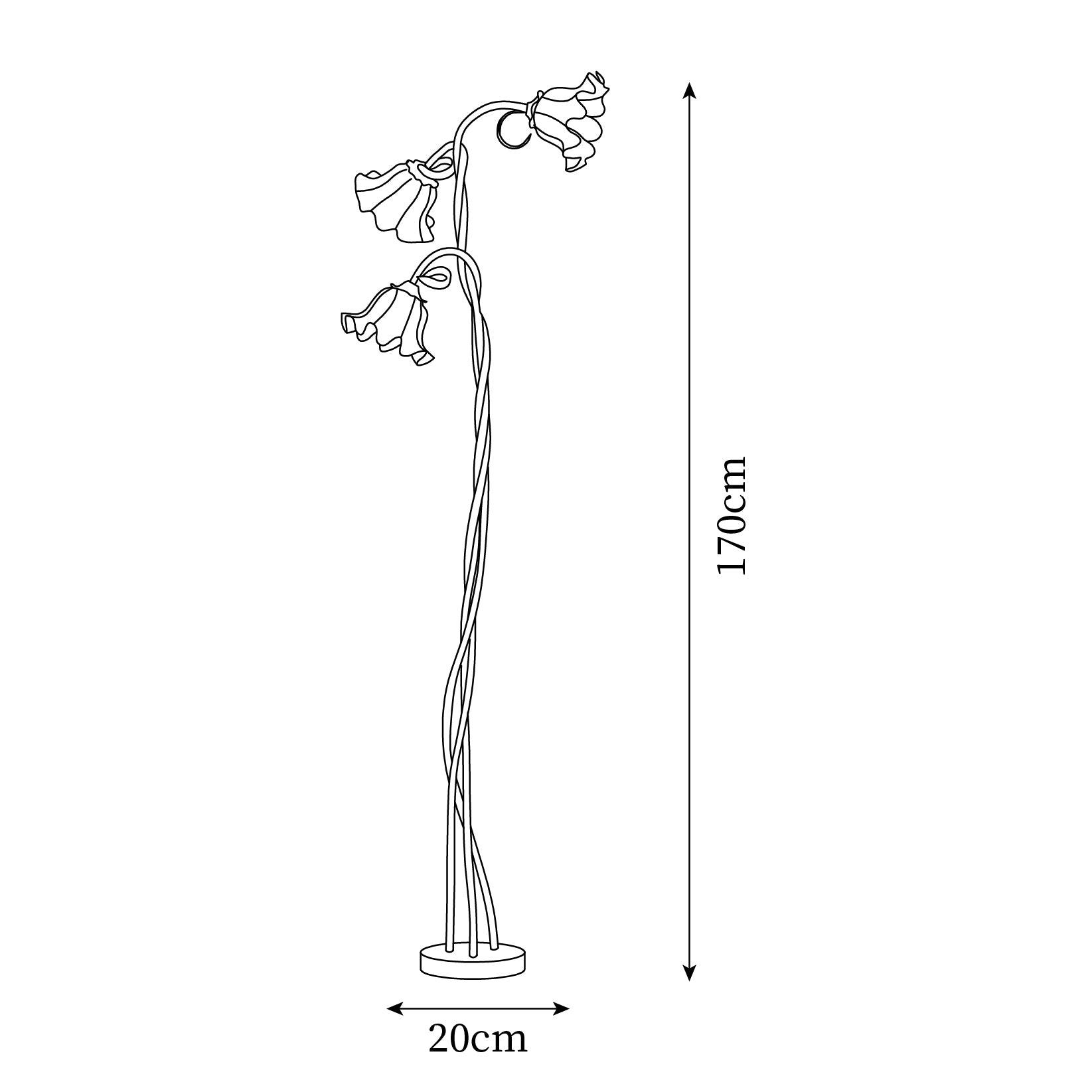 Botanical Elegance Floor Lamp in Matte Green