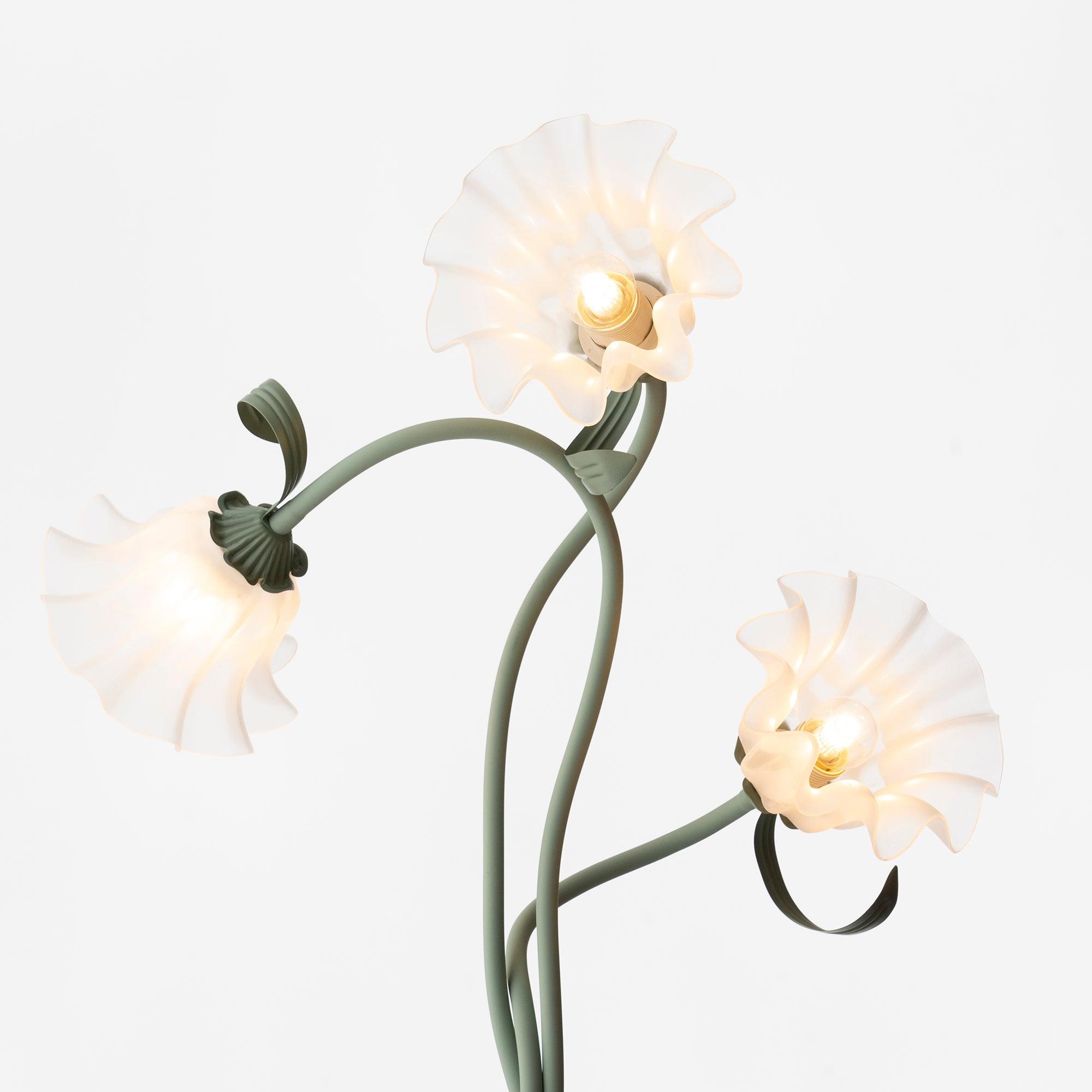 Botanical Elegance Floor Lamp in Matte Green