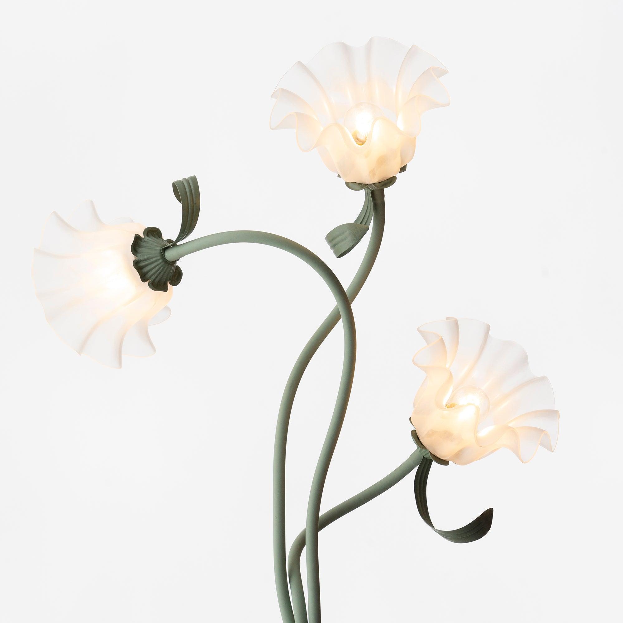 Botanical Elegance Floor Lamp in Matte Green