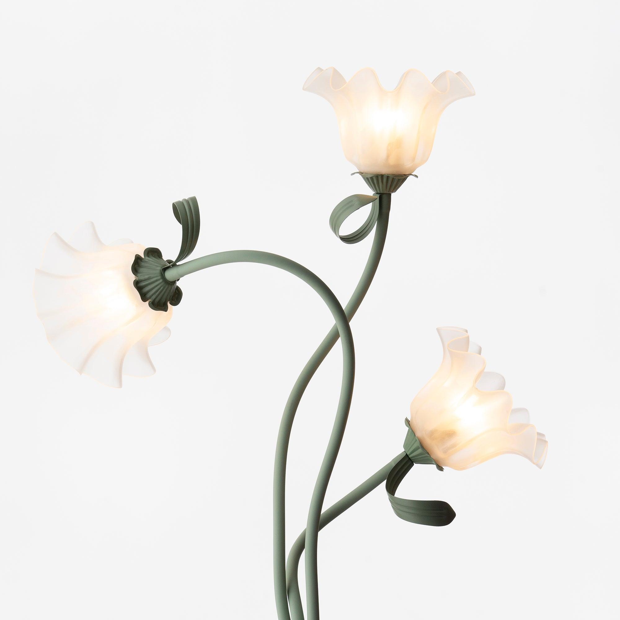 Botanical Elegance Floor Lamp in Matte Green