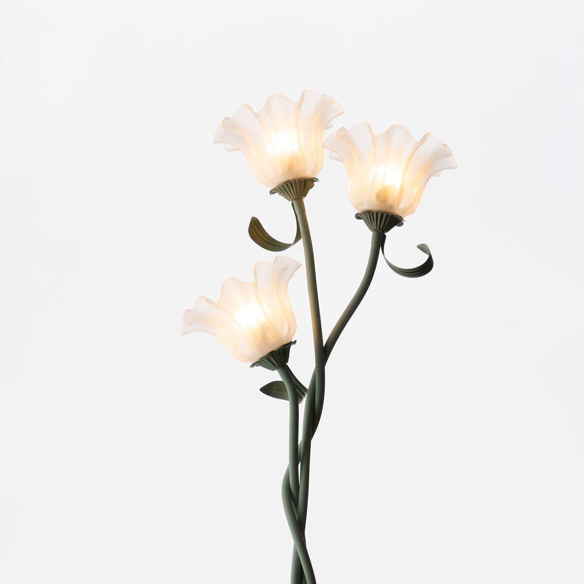 Botanical Elegance Floor Lamp in Matte Green
