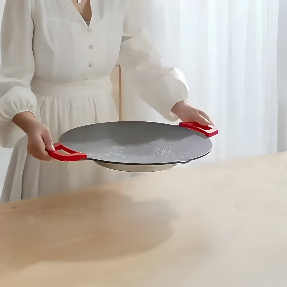 Electric Cast Iron Grilling Pan for Indoor Cooking