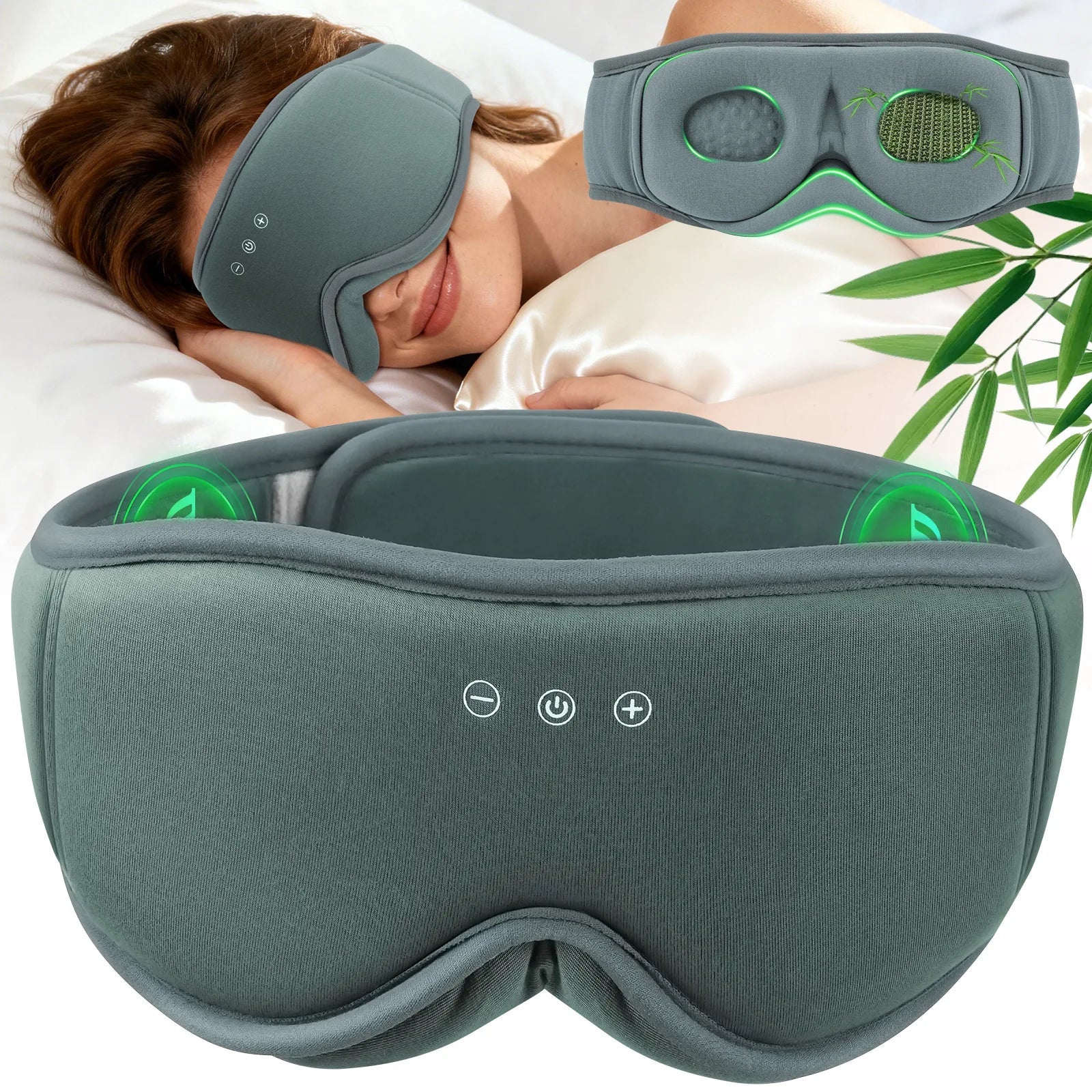 Bluetooth Sleep Eye Mask with 3D Light Blocking Design and Binaural Sound