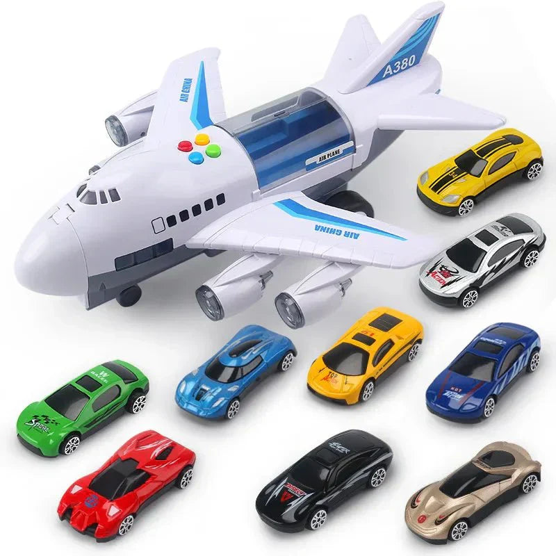 SkyGlide Interactive Airplane Toy with Lights and Cars