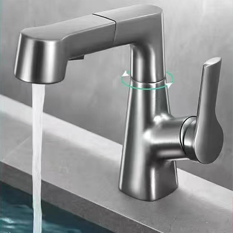 Pull-Out Spray Head Basin Faucet with Single Hole Design