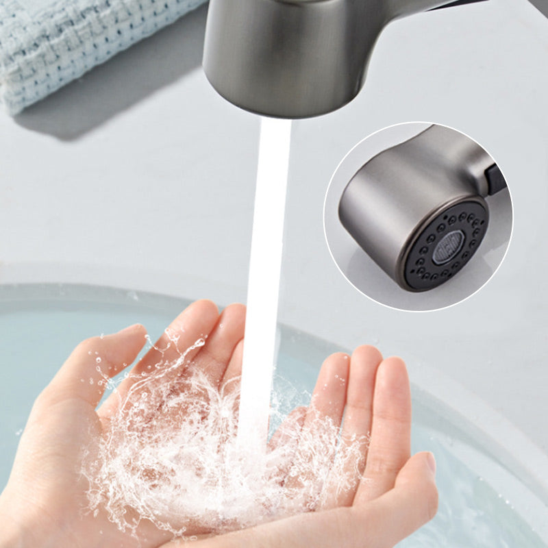 Pull-Out Spray Head Basin Faucet with Single Hole Design