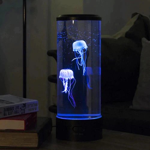 Jellyfish Aquarium Table Lamp with LED Night Illumination