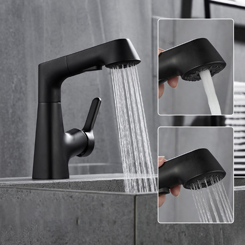 Pull-Out Spray Head Basin Faucet with Single Hole Design