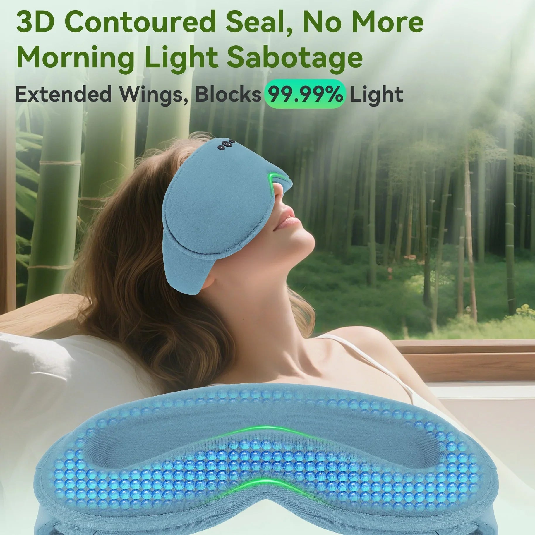 Bluetooth 3D Eye Mask for Sleep with Light Blocking and Music Playback