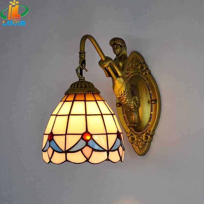 Enchanting Mermaid Glass LED Wall Light for Home Decor