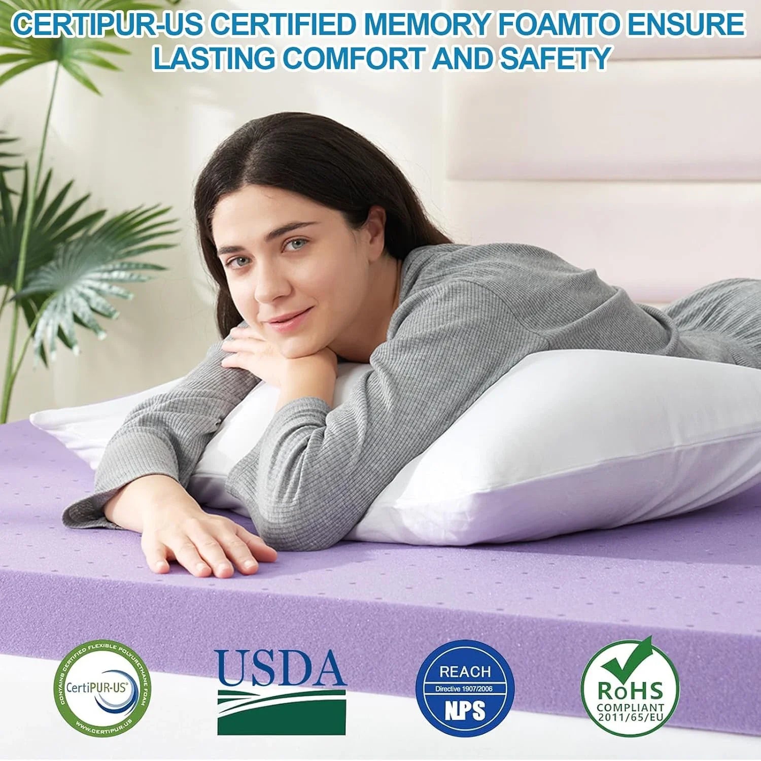 Gel-Infused Mattress Topper in All Sizes with Cooling Feature for Better Sleep