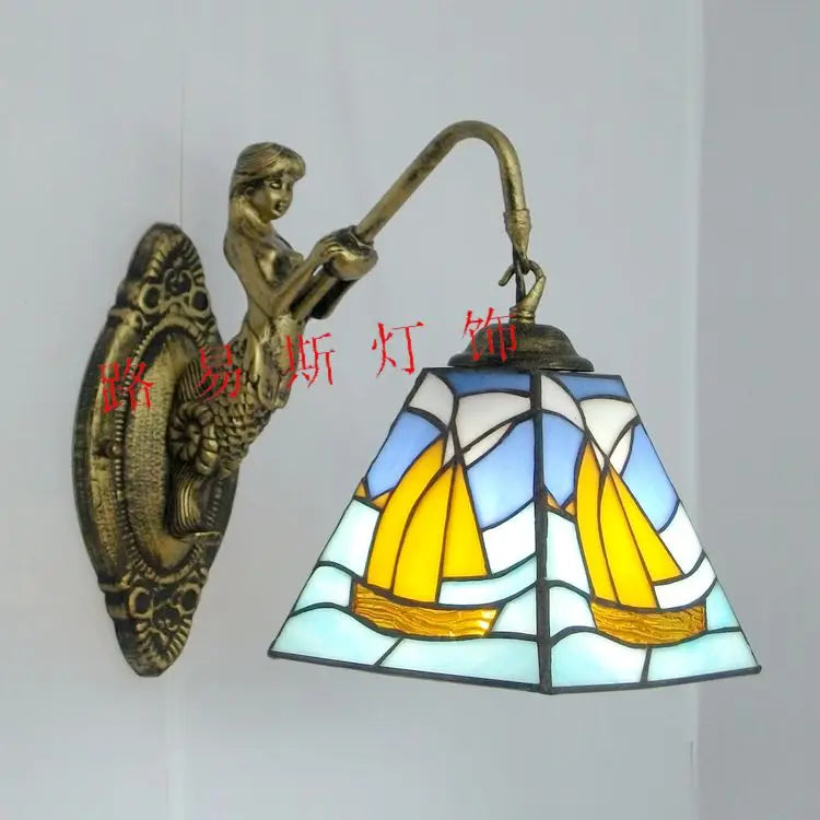 Enchanting Mermaid Glass LED Wall Light for Home Decor