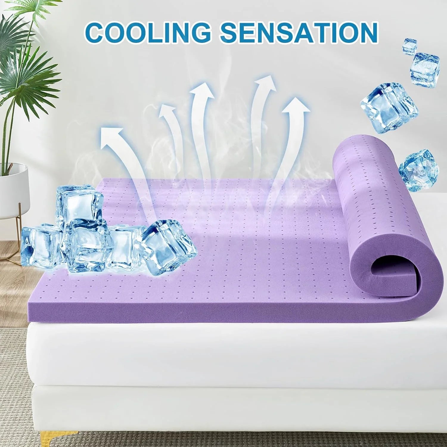 Gel-Infused Mattress Topper in All Sizes with Cooling Feature for Better Sleep