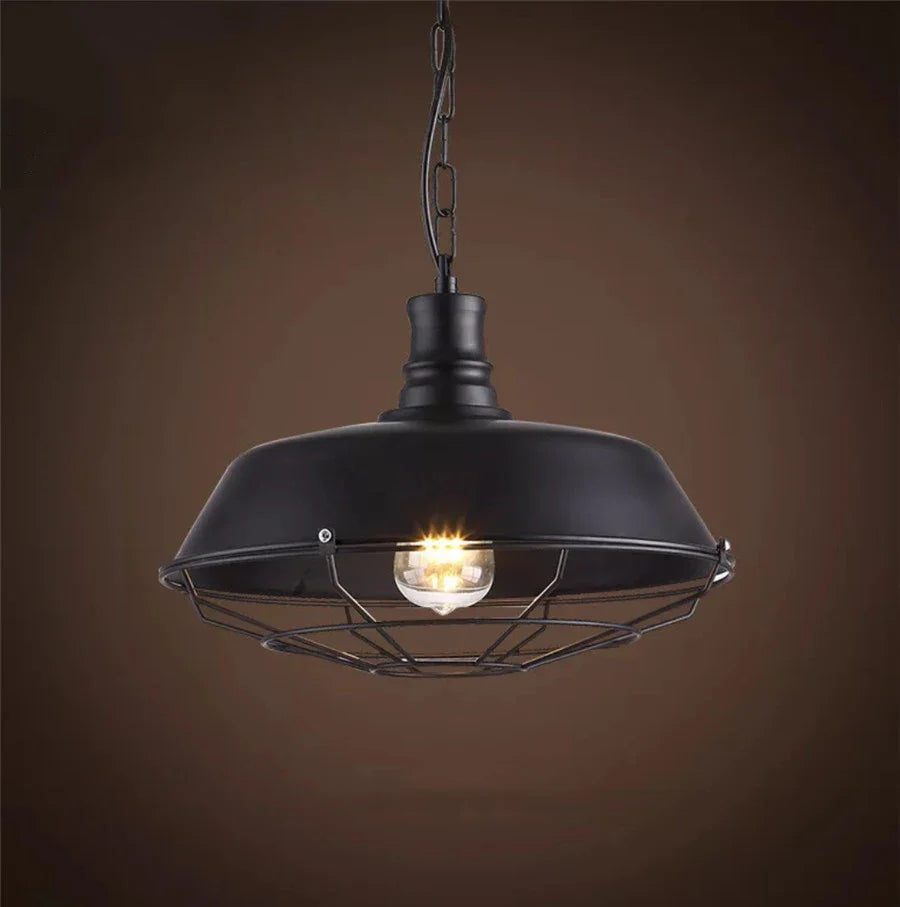 Rustic Charm Pendant Light - Iron Hanging Lamp for Home Decor