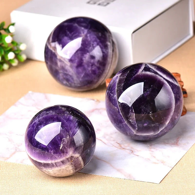 Polished Gemstone Ball - Natural Amethyst Decorative Sphere
