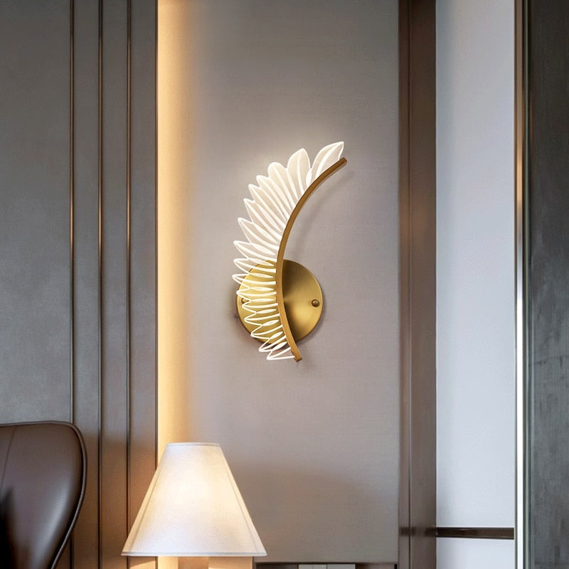 Design Wall Lamps Interior with Golden Angel Wings by Taavita