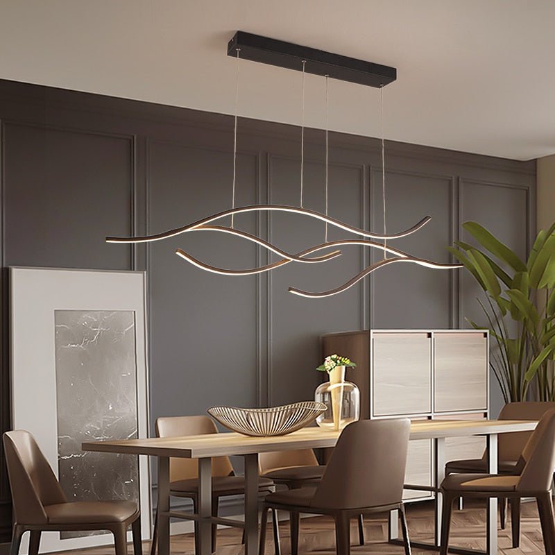 Sleek LED Pendant Light with Artistic Wave Design