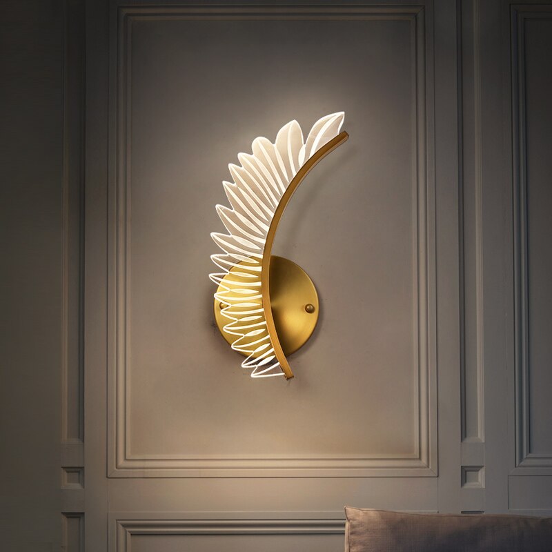 Design Wall Lamps Interior with Golden Angel Wings by Taavita
