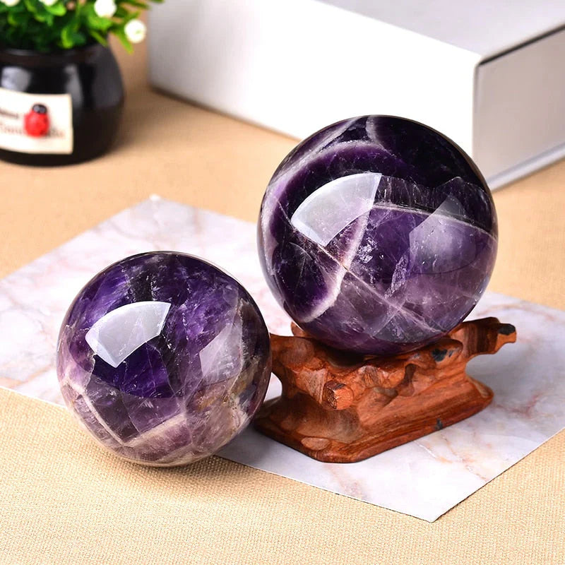 Polished Gemstone Ball - Natural Amethyst Decorative Sphere