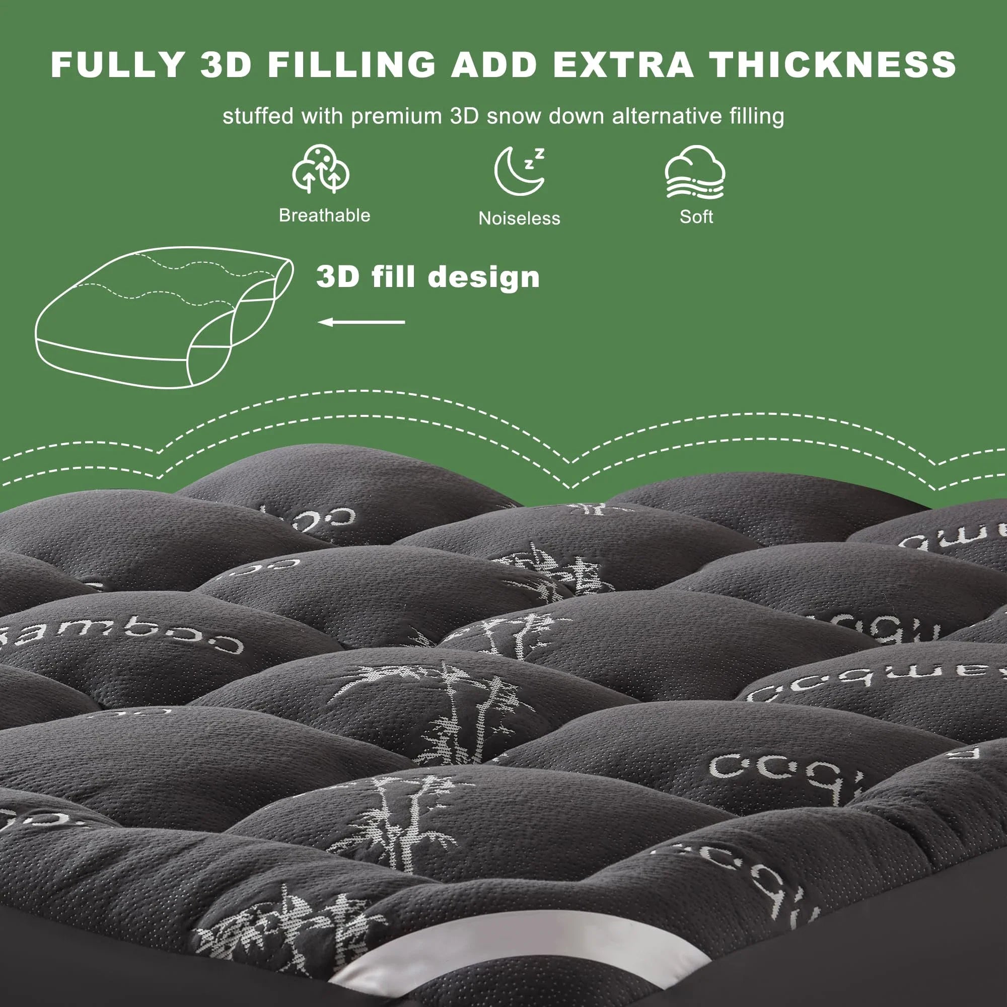 Bamboo Viscose Mattress Protector with Quilted Pattern – Waterproof & Breathable