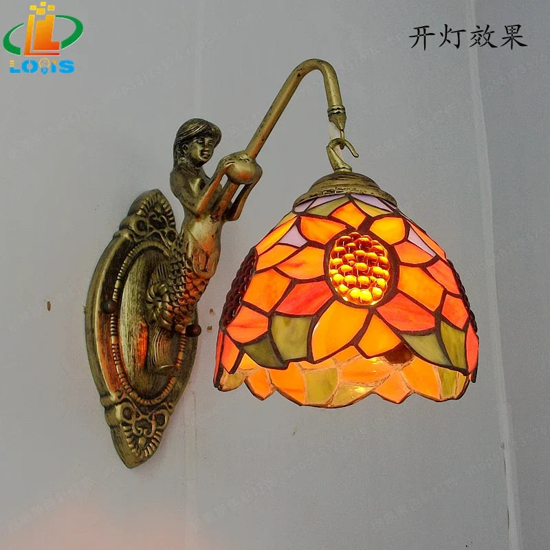 Enchanting Mermaid Glass LED Wall Light for Home Decor