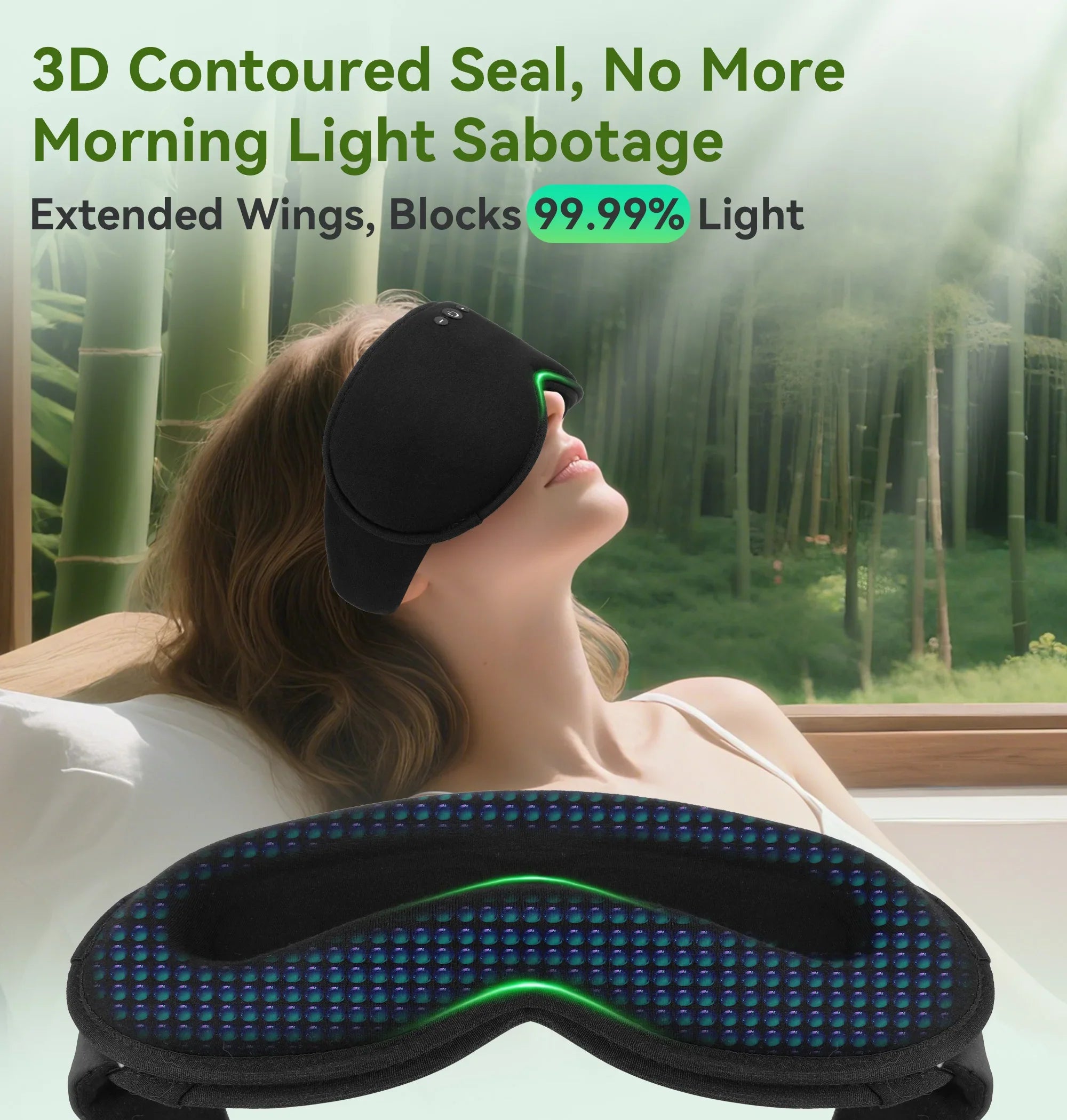 Bluetooth 3D Eye Mask for Sleep - Light Blocking and Music Playback