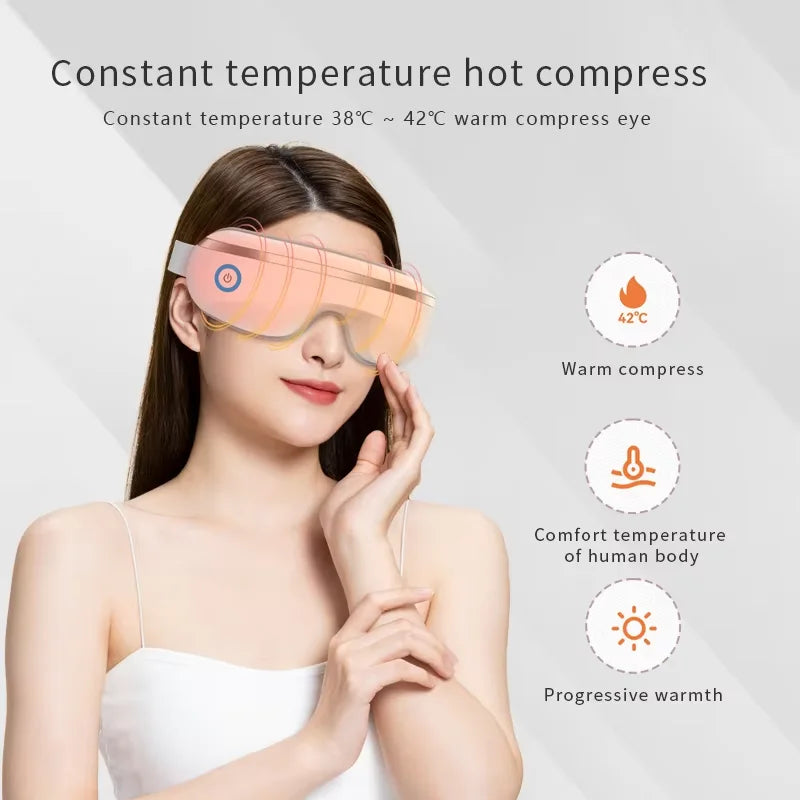 Bluetooth Eye Massager with Heat – Oscillating Pressure for Relaxation