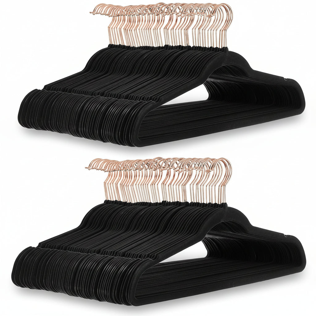 Space-Saving Velvet Hangers with Grip for Organized Closets