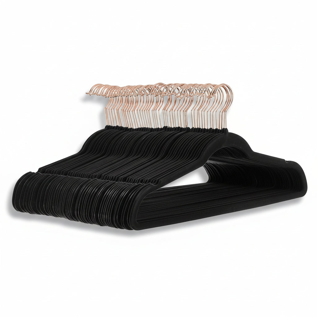 Space-Saving Velvet Hangers with Grip for Organized Closets